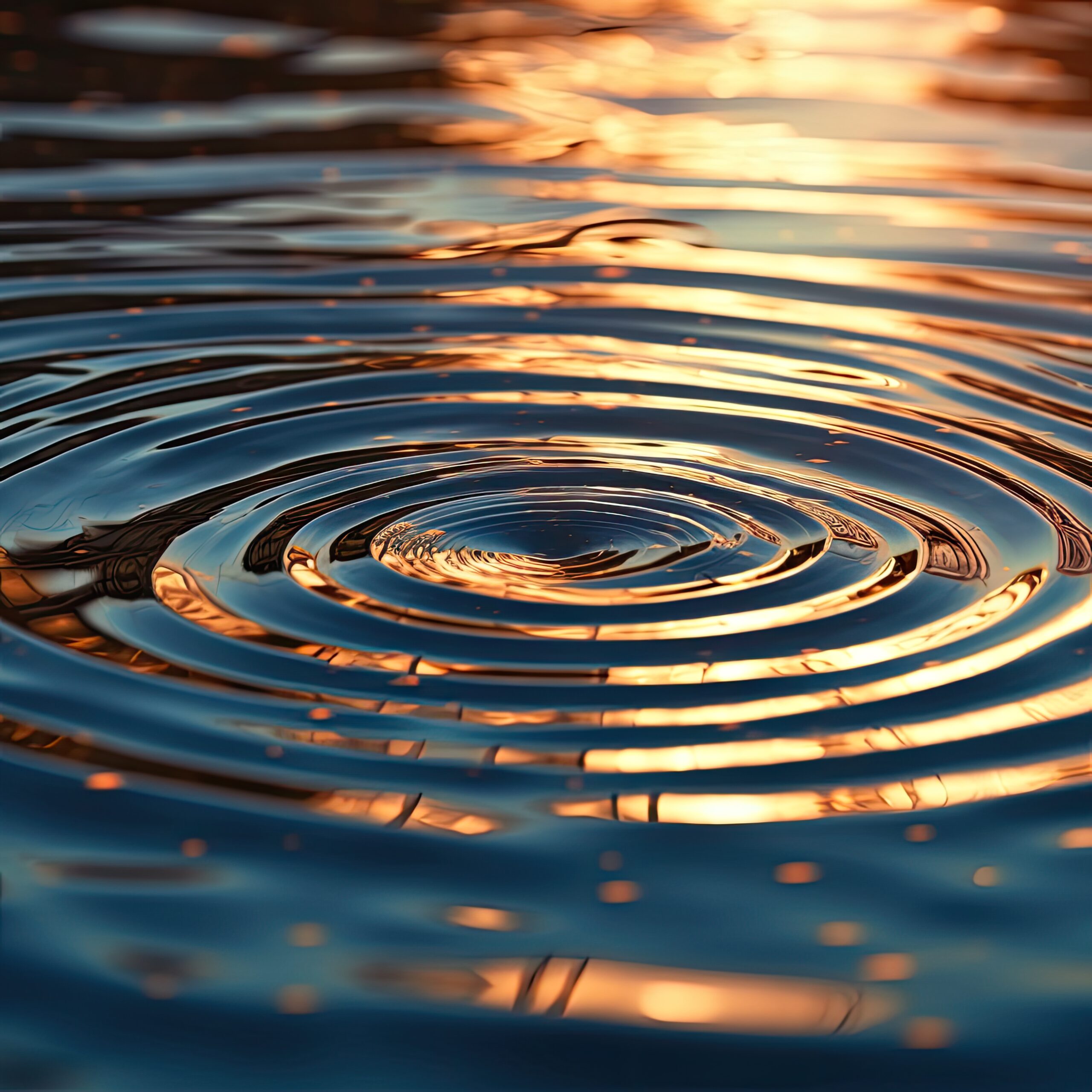 Water ripples on the surface of a pond