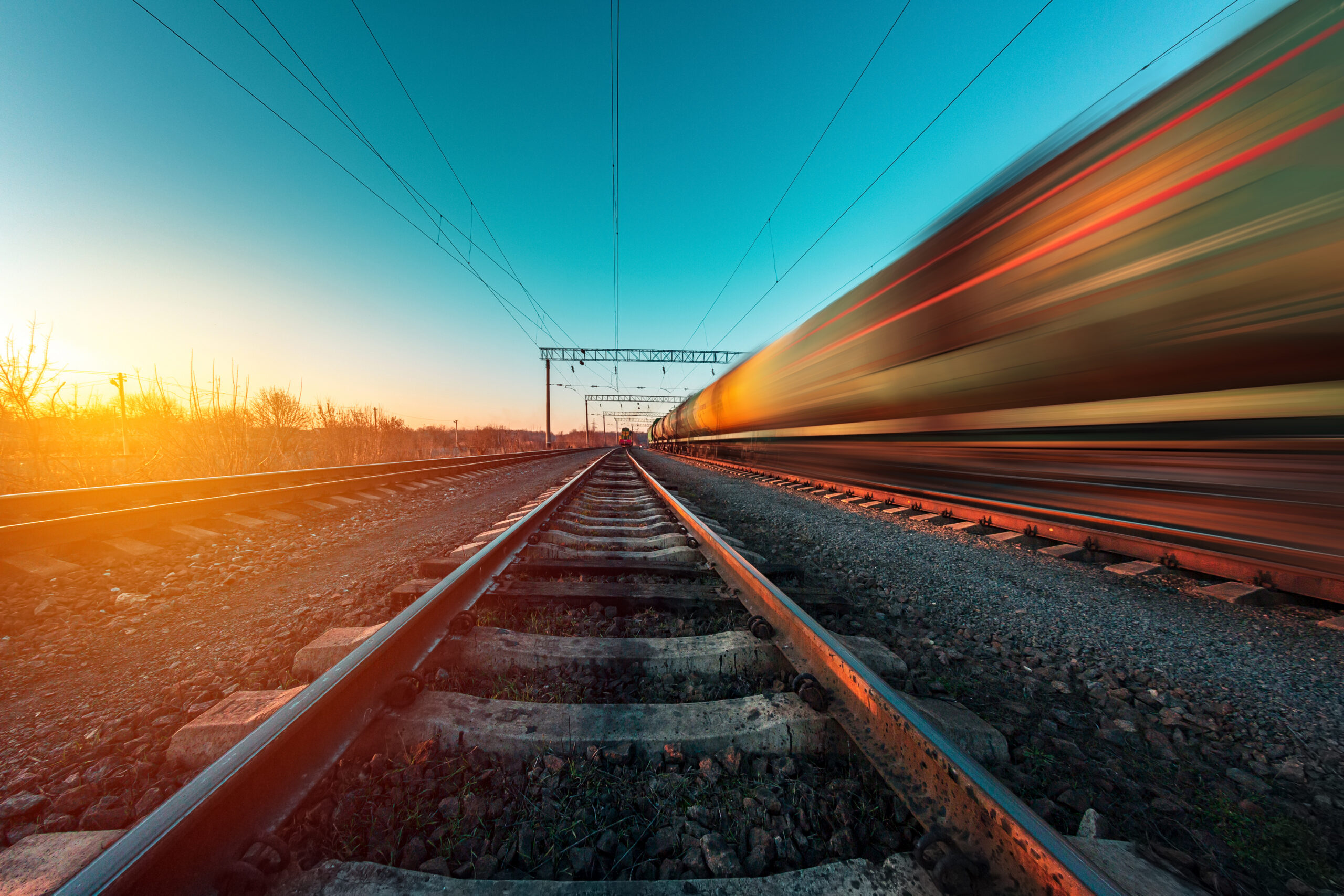 railway on which a freight train moves at high speed